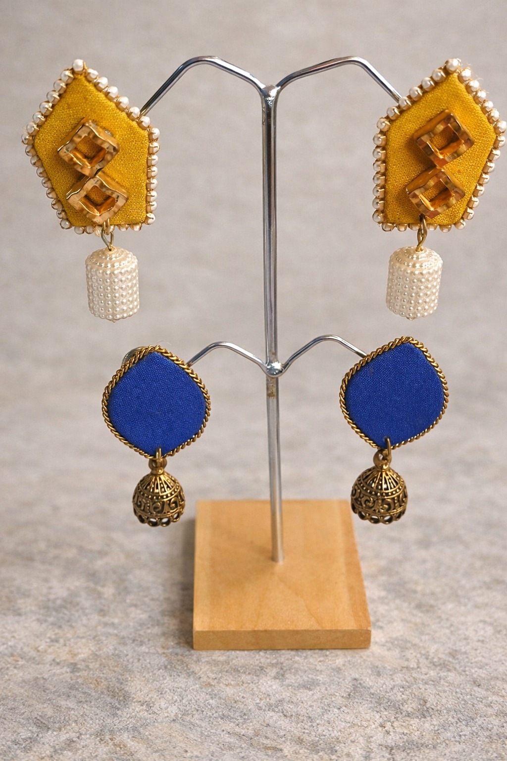 Yellow and Blue Earing Handmade