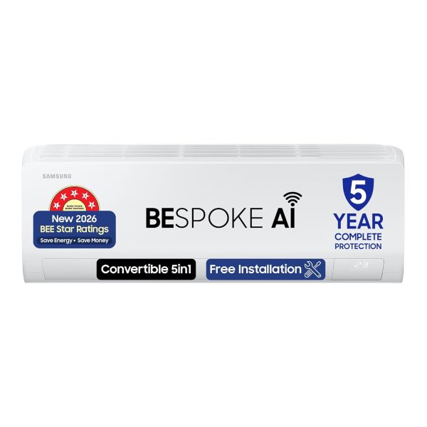 Samsung 1 Ton 5 Star Bespoke AI Inverter Smart Split AC (2026 Model, WiFi