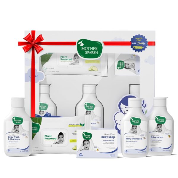 Mother Sparsh Natural Care Gift Set for Babies | Baby Gift Box of 5