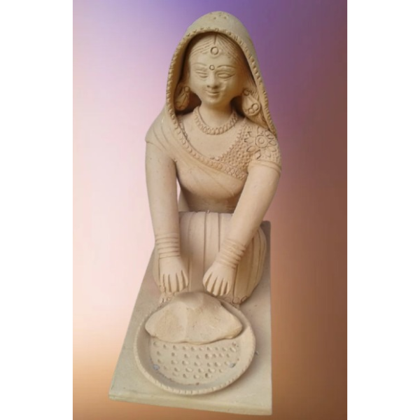 Heritage Village Woman – Terracotta Art