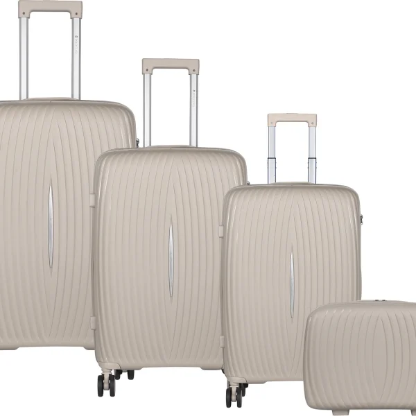 POLO CLASS Suitcases Hard Body Set of 4 Luggage 4 Wheels - 3Pc Set Trolley (20/24/28 inch) with vanity