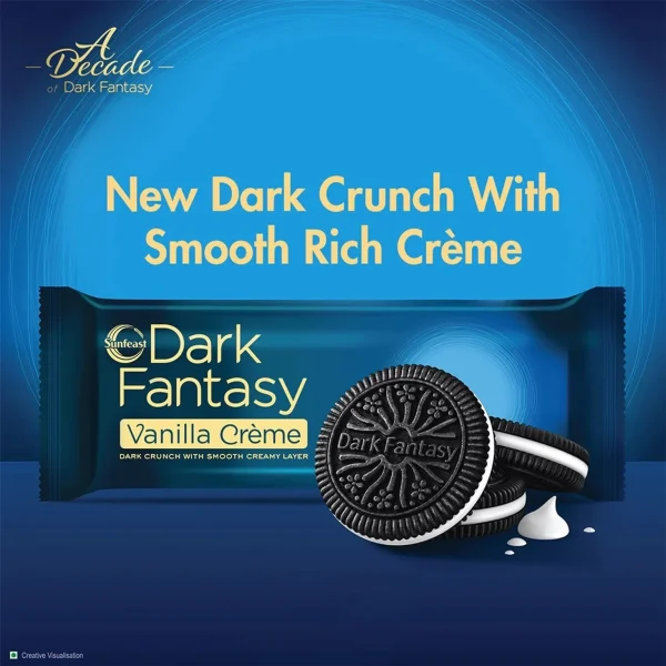 Sunfeast Dark Fantasy Vanilla Creme Flavor Bakery Biscuit (300 g)