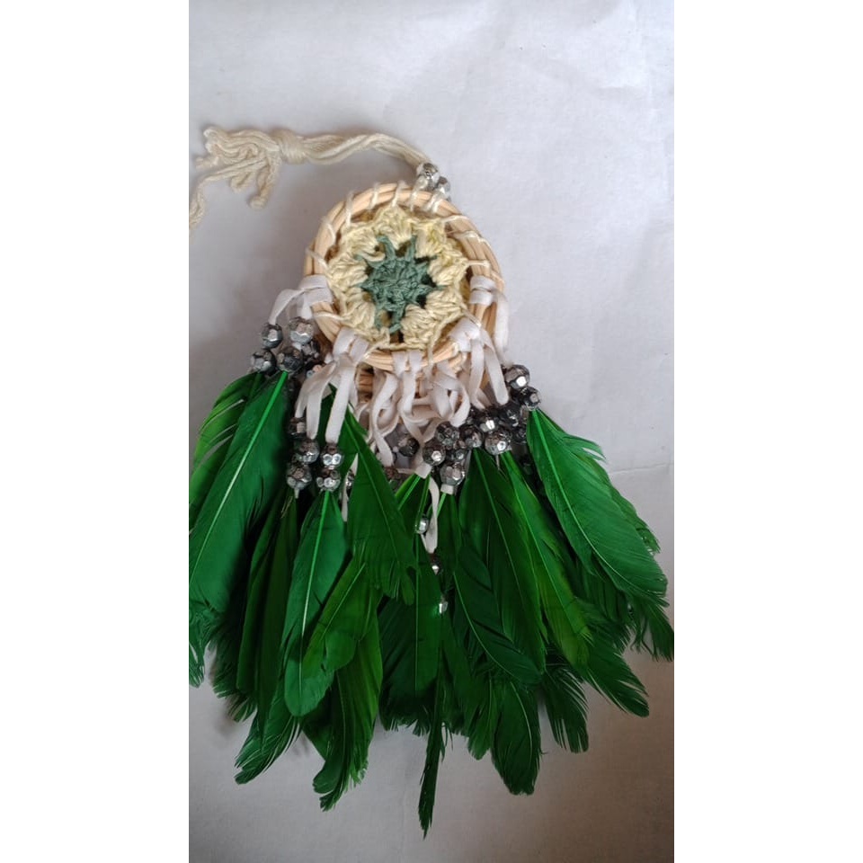 Dream Catcher Green Feather1